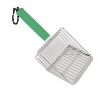 Bewinner Pelle à Litière pour Chat à Poignée Amovible, Pelle à Déjections en Acier Inoxydable pour Bac à Litière, Facile à Nettoyer avec Tête Rayée, Rose (Green)
