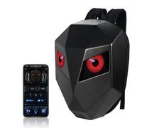 Bewinner Petit sac à dos moto LED design attrayant avec coque rigide 3D, écran couleur programmable, imperméable pour extérieur et sac pour casque.