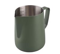 Bewinner Pichet à Mousse de Lait de 600 Ml, Pichet à Mousseur à Latte en Acier Inoxydable 304 avec échelle Intérieure et Bec Pointu pour café, Latte, Cappuccino (vert foncé)