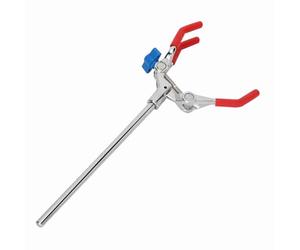 Bewinner Pince Rotative à Trois Mâchoires de Laboratoire-pince de Support de Cornue Réglable pour Condenseur et Flacon, Alliage de Zinc, 11 Pouces, Rouge
