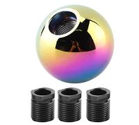 Bewinner Pommeau de Levier de Vitesse Manuel Universel en Forme de Boule Ronde en Métal Noir avec 3 Adaptateurs 8 Mm 10 Mm 12 Installation Facile Mise à Niveau Tête de Levier de Vitesse Manuelle