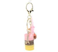 Bewinner Porte-clés Mignon Macaron Tour, Porte-clés en Résine Colorée, Pendentif de Charme pour Sac à Main, Téléphone, Décoration de Voiture (PINK)