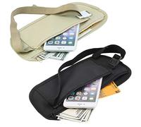 Bewinner Portefeuille caché de Ceinture d'argent de Voyage pour Passeport, Sac de Taille de sécurité Secret Mince pour Hommes et Femmes, Sac de Poitrine Léger Résistant à l'humidité avec Sangle
