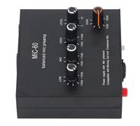Bewinner Préampli de Microphone avec Entrées et Sorties XLR 3,5 Mm, 6,5 Mm, Gain 60 DB, Alimentation Fantôme 48 V, DC5-12 V, Réglage de la tonalité et du Volume pour Micros Dynamiques et à