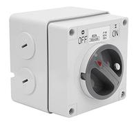 Bewinner Prise de Commutateur Extérieure étanche à la Poussière, Isolation IP66, Marche/arrêt Rotatif, Boutons de Commande Industriels 250 V 32 A et Indicateurs avec Verrouillage de sécurité (2P40A)