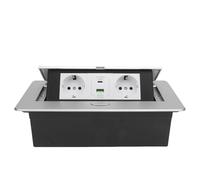 Bewinner Prise de Courant Encastrée à œillets avec Fonctionnalités de sécurité Améliorées, Prise Pop-up de Comptoir Intégrée pour la Maison et les Bureaux, 1 de Couleur Argent