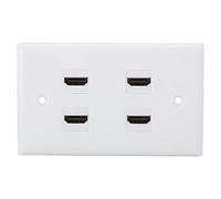 Bewinner Prise de panneau HDMI à 4 ports, panneau mural HDMI Audio Vidéo HD, et sécurisé, capuchon de coupleur HDMI sans soudure pour câblage technique