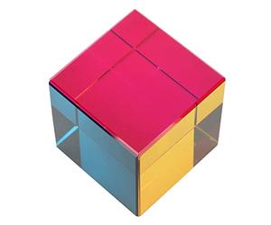 Bewinner Prisme Cube en Verre Optique, Jouet Physique à 6 Côtés de 50 Mm et Décoration de Table - Crée des Motifs de Lumière Arc-en-Ciel pour la Photographie, Cadeau éducatif STEM (60mm)