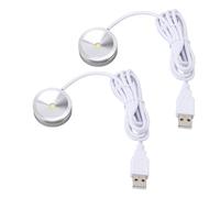 Bewinner Projecteur Rond à Affichage LED, Lampe Enfichable USB avec Câble de 4,2 Pieds, Lumière Chaude pour Armoires à Bijoux, Placards, étagères et éclairage de Vitrine (Lumière chaude)