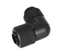 Bewinner Raccord de Refroidissement par Eau coudé à 90 Degrés pour PC, Connecteur fileté G1/4 plaqué Cuivre (Noir)