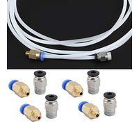 Bewinner Raccords PC4-M6 PC4-M10 Installation Durable Raccord Pneumatique Poussoir pour Imprimantes 3D PLA ABS 1,75 Mm Cuivre Plastique Bleu Noir 8 Pièces