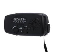 Bewinner Radio à Manivelle d'urgence avec Lampe de Poche LED, Batterie 10 000 MAh, Alimentation Solaire, Chargement USB, Météo Portable AM FM NOAA WB pour la Maison et L'extérieur (Black)
