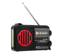 Bewinner Radio AM/FM/SW Portable avec Bluetooth |Batterie 800 MAh, Lecture USB/AUX, Réception Améliorée pour Une Utilisation Domestique et extérieure. (Noir Rouge)