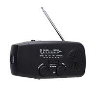 Bewinner Radio Météo d'urgence, Radio Solaire à Manivelle 6000 MAh avec Lampe de Poche LED, Radio D'alerte Météo Portable AM FM WB Rechargeable pour la Maison, Le Camping et (Black)
