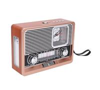 Bewinner Radio Rétro AM FM SW avec Panneau Solaire, Haut-Parleur D'horloge Portable Rechargeable par USB, Lampe de Poche, clé USB, Carte TF, Lecteur MP3 pour Camping, Maison, Personnes