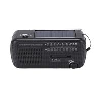 Bewinner Radio Solaire Portable à Manivelle avec Météo NOAA, AM FM, Bandes à Ondes Courtes, Lampe de Poche LED, Banque d'alimentation de Secours, Chargeur USB, pour la Survie, L'extérieur (Black)
