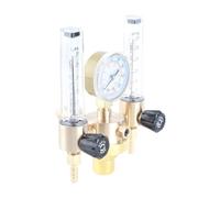 Bewinner Régulateur d'argon Débitmètre Double Tube Réducteur de Pression de Gaz G5/8 Filetage Mâle pour le Soudage, Entrée 15 MPa 0-25 L/min, Cuivre Compact Fiable (WX-562-5/8 dents externes)