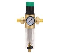 Bewinner Régulateur de Pression d'eau 1 Po DN25, en Laiton avec Filtre de Lavage à Contre-courant et Manomètre, Débit et Filtration Réglables pour les Systèmes d'eau Domestiques