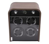 Bewinner Remontoir de Montre pour 4 Montres Mécaniques, 5 Modes, Remontoir de Montre Automatique Silencieux avec Lumière LED, Capteur de Température et d'humidité, étui de Rangement