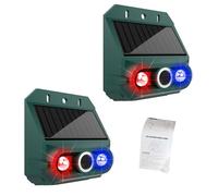 Bewinner Répulsif Solaire pour Animaux D'extérieur, Sirène 129 DB, 4 Modes, Alarme de Capteur de Mouvement IP55, Répulsif pour Animaux avec Lumière Stroboscopique pour Cour, Jardin, (Paquet de 2)