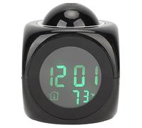 Bewinner Réveil à Projection, Réveil à Affichage LED Transparent avec Projecteur au Plafond, Chargeur USB, Mini Horloge Numérique à Synchronisation Vocale pour Chambre à Coucher