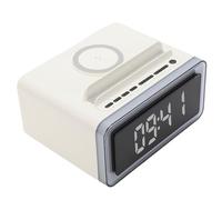 Bewinner Réveil de Charge sans Fil, Haut-parleur Bluetooth avec Machine à Bruit, Veilleuse LED, écran LCD, Son Immersif, Minuterie D'arrêt Automatique, Chargement Sûr, Compagnon de