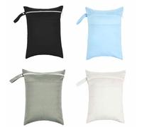 Bewinner Sacs à Couches Réutilisables, Sac Sec et Humide Pratique avec Poignée et Double Compartiments pour Voyage, Natation, 4 Pièces 11,8 X 15,7 Pouces (4PCS 30 * 40 cm)