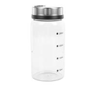 Bewinner Salière en Verre de 7 Oz avec Bec Verseur Réglable, Pot de Stockage de Condiments Transparent, Distributeur de Sel de Cuisine avec Couvercle Miroir pour Assaisonnement Fin à Grossier