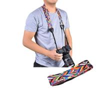 Bewinner Sangle pour Appareil Photo Numérique, Soulagement élastique de la Pression du Cou, Tissu Doux et épais, Boucle Réglable, Compatible avec Toutes Les Marques d'appareils Photo (PU6008C)