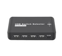Bewinner Sélecteur de Commutateur USB 2.0 2 Ordinateurs Partagent 4 Appareils, Commutateur USB Plug and Play avec Commutation à une Touche, Transfert Haute Vitesse pour Souris d'imprimante