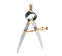 Bewinner Séparateur de Boussole en Cuir de 100 Mm, Poinçon Rotatif pour la Maroquinerie, Outils de Couture de Bricolage - Outil de Marquage du Cuir en Acier au Carbone Réglable, Argent + or, 86 G