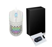 Bewinner Souris de Jeu Ergonomique Filaire S500, Conception Creuse, Souris Optique USB Légère 6400 DPI avec Rétroéclairage RVB, 6 Boutons Programmables pour Ordinateur Portable, Plug and Play, Câble
