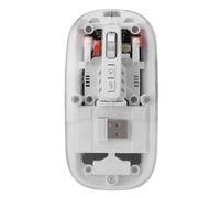 Bewinner Souris D'ordinateur Transparente avec 2,4 G BT1 BT2 3 Modes, Bouton Silencieux, 3 Paramètres DPI, Lumière Respiratoire pour iOS/OS X//OS (White)
