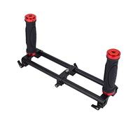 Bewinner Stabilisateur de Caméra à Double Poignée pour Support Feiyu, Accessoire de Cardan en Alliage d'aluminium avec Vis 1/4" et 3/8", Plaque à Dégagement Rapide et Réglable