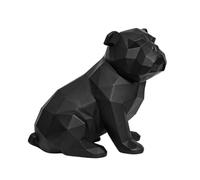 Bewinner Statue Bulldog Géométrique, Sculpture Résine Low Poly, pour