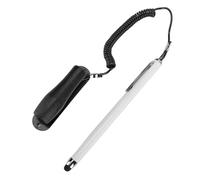 Bewinner Stylet Capacitif pour écran Tactile avec Corde à Ressort, Pointe en Silicone Haute sensibilité, Corps en Alliage de Zinc pour Tablette, Smartphone, Ordinateur Portable, (White)