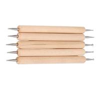 Bewinner Stylet de Traçage à Double extrémité 5 Pièces Ensemble d'outils de Stylet à Bille en Acier Inoxydable en Bois de Hêtre 1 Mm-2,5 Mm Stylos d'indentation pour Peinture Gravure Transfert