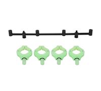 Bewinner Support de Canne à Pêche Magnétique, Support de Barre Transversale en Alliage d'aluminium Léger et Tête de ABS avec Filetage Universel, Vert Lumineux, 25 Cm/9,8 Pouces, 2 Têtes + 2