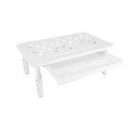 Bewinner Support de Moniteur D'Ordinateur, Organisateurs de Bureau et Accessoires avec Tiroir, Accessoires de Bureau, Support D'imprimante en Métal pour Ordinateur Portable, Roulement de (White)
