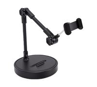 Bewinner Support de Téléphone avec Bras de 18 Pouces, Support de Sol | Cadre en Alliage D'aluminium, Clip Téléphone 360°, Base Circulaire, Télécommande, Cuisine, Streaming, Visualisation au Chevet