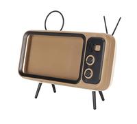 Bewinner Support de Téléphone de Style TV, Support de Téléphone Portable de Bureau Rétro avec Antenne, Décoratif Résistant aux Rayures pour la Maison, Le Dortoir, Le Bureau
