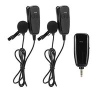 Bewinner Système de Microphone Cravate sans Fil UHF 1 Récepteur et 2 Micros pour Appareil Photo Numérique, Portée de 164 Pieds, Réduction du Bruit, Appairage Automatique pour l'enregistrement Vidéo