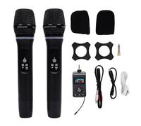Bewinner Système de Microphone Portable Bluetooth sans Fil avec Deux Micros, Suppression des Commentaires, Anti-réverbération, Microphones de karaoké Rechargeables avec Récepteur pour Le