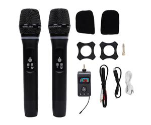 Bewinner Système de Microphone Portable Bluetooth sans Fil avec Deux Micros, Suppression des Commentaires, Anti-réverbération, Microphones de karaoké Rechargeables avec Récepteur pour Le