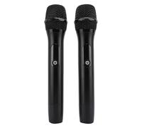 Bewinner Système de Microphone sans Fil Double sans Fil avec Récepteur Rechargeable, Transmission Stable, adapté à la Stéréo Extérieure, Noir