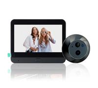 Bewinner Système de Sonnette Vidéo sans Fil, Visionneuse de Judas de Porte WiFi, Caméra 1080P, Caméra de Sonnette Vidéo de 4,3 Pouces, Visionneuse de Porte Numérique avec Détection de
