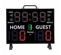 Bewinner Tableau de Bord électronique de Basket-Ball, 11 Chiffres, alimenté par Batterie, avec Télécommande pour Compétition Sportive, Tableau de Bord Portable avec Batterie Rechargeable de 8 000 MAh