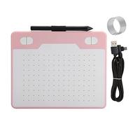 Bewinner Tablette de Dessin Graphique Portable avec Stylet à Pression 8192 Niveaux, Bloc d'écriture Numérique pour, OSX, Tablette à Induction électromagnétique USB pour Croquis et Art (Pink)