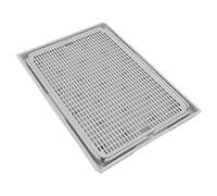 Bewinner Tapis de Litière pour Chat, Design Spacieux à Double Couche, Fond Antidérapant Lavable, Tapis Collecteur de Litière pour Sols Propres, 41 X 28 Cm, Noir (Gris Clair)