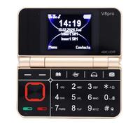 Bewinner Téléphone Mobile Pliable et Pliable avec Grand Clavier, Radio FM, Support Multi-Langues, Double Affichage, Téléphone Portable Senior Léger pour Les Voyages Quotidiennement (Doré)